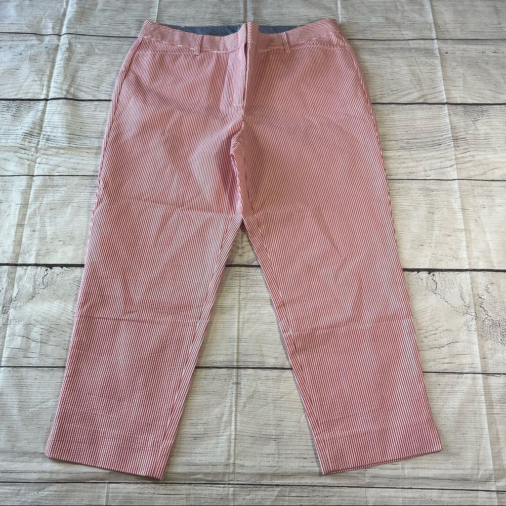 Talbots Pink and White Striped Cropped Pants
